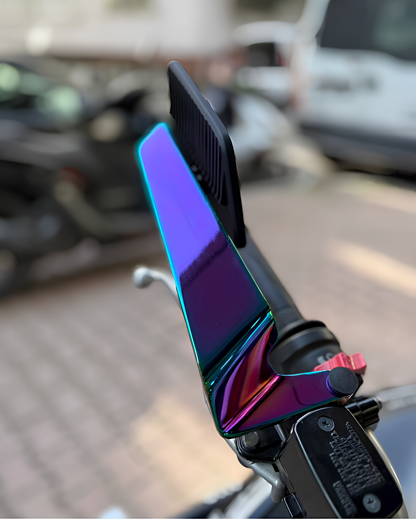 Motosiklet H2 Kanat Ayna V2 BUKALEMUN Desen Spor Yarasa Ayna